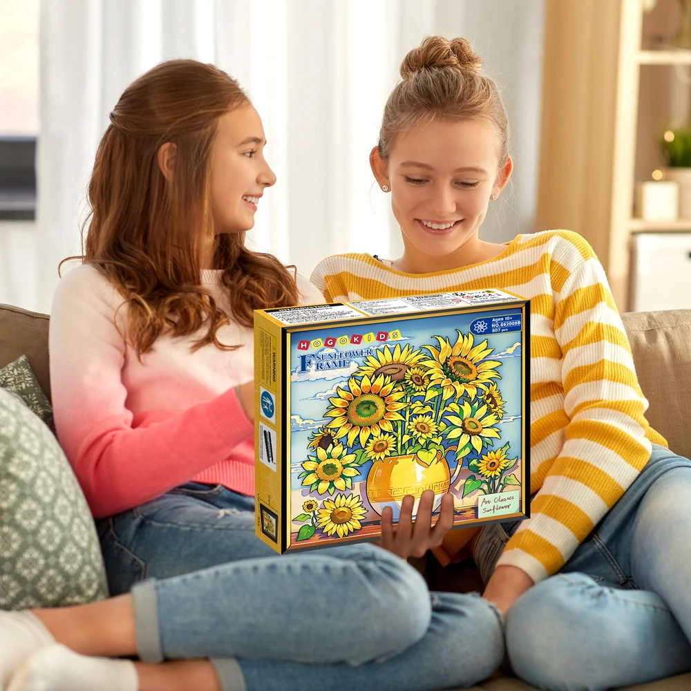 Hogokids BLOKAI GĖLĖS SAULEGRĖŽOS STATYBINĖS RINKINYS SU ŠVIESA