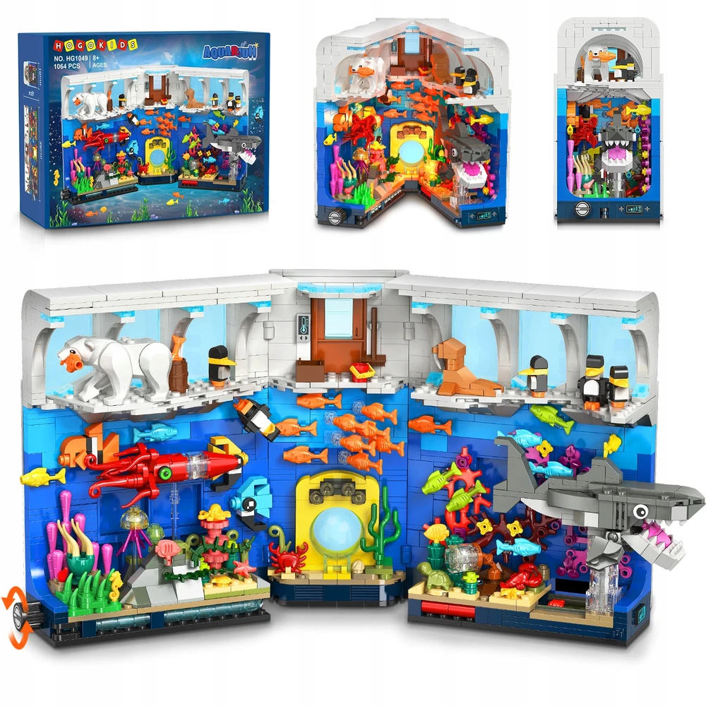 Hogokids BLOKŲ AQUARIUM BOOK KOLEKCIJA SHARK OCTOPUS LED RINKINYS