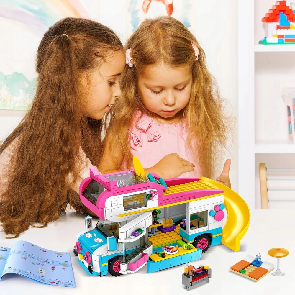 Hogokids BLOKŲ KAMERA ŠEIMOS AUTOMOBILIŲ TRANSPORTO PRIEMONĖ 494 vnt DOVANA 3 viename
