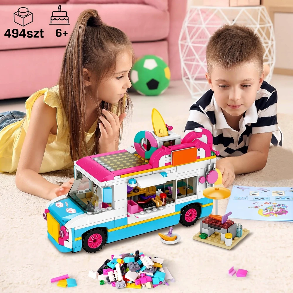 Hogokids BLOKŲ KAMERA ŠEIMOS AUTOMOBILIŲ TRANSPORTO PRIEMONĖ 494 vnt DOVANA 3 viename