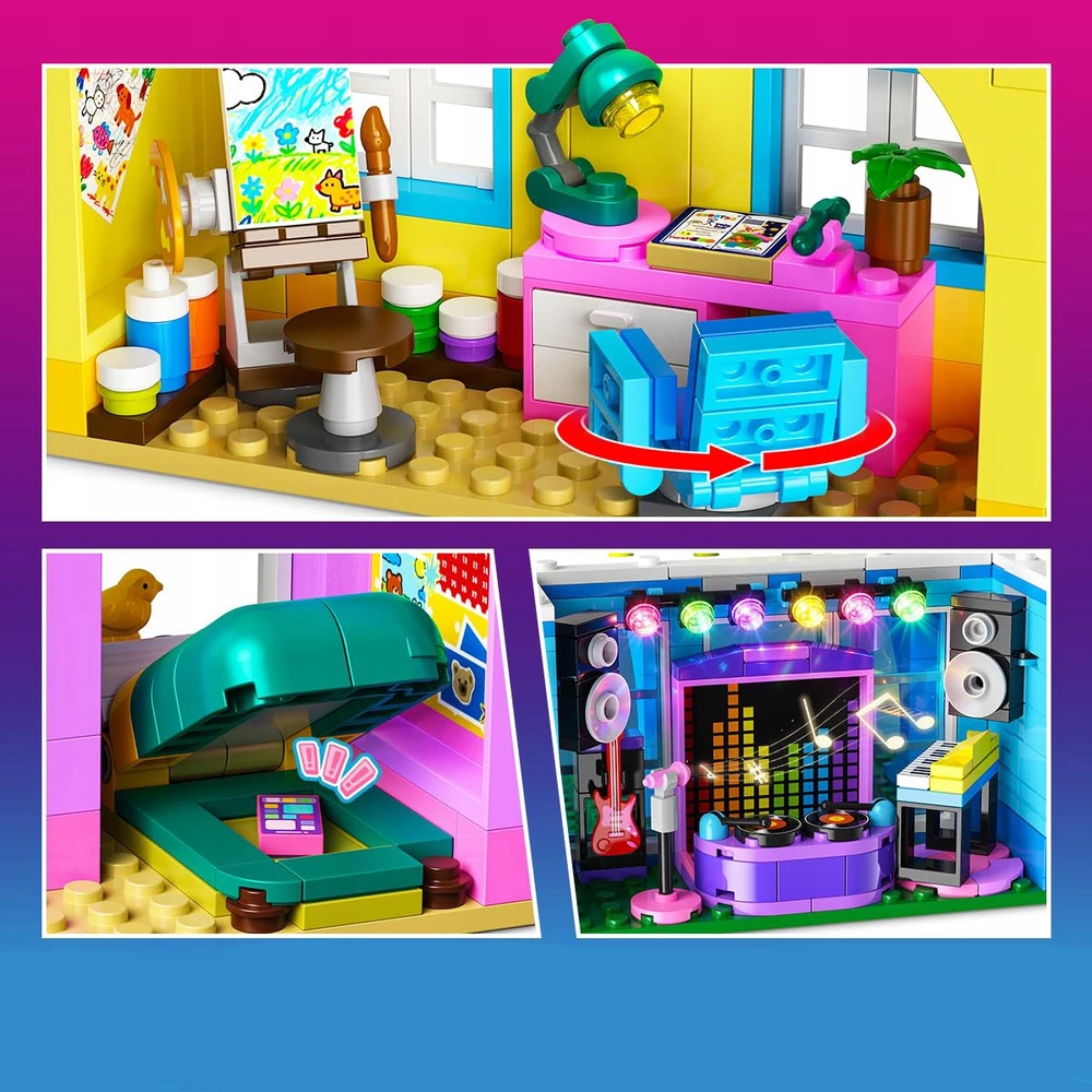 HOGOKIDS Klocki Przyjaciele Dom 3w1 LED Willa 1154 Elementów Rinkinys Prezent dla Dzieci