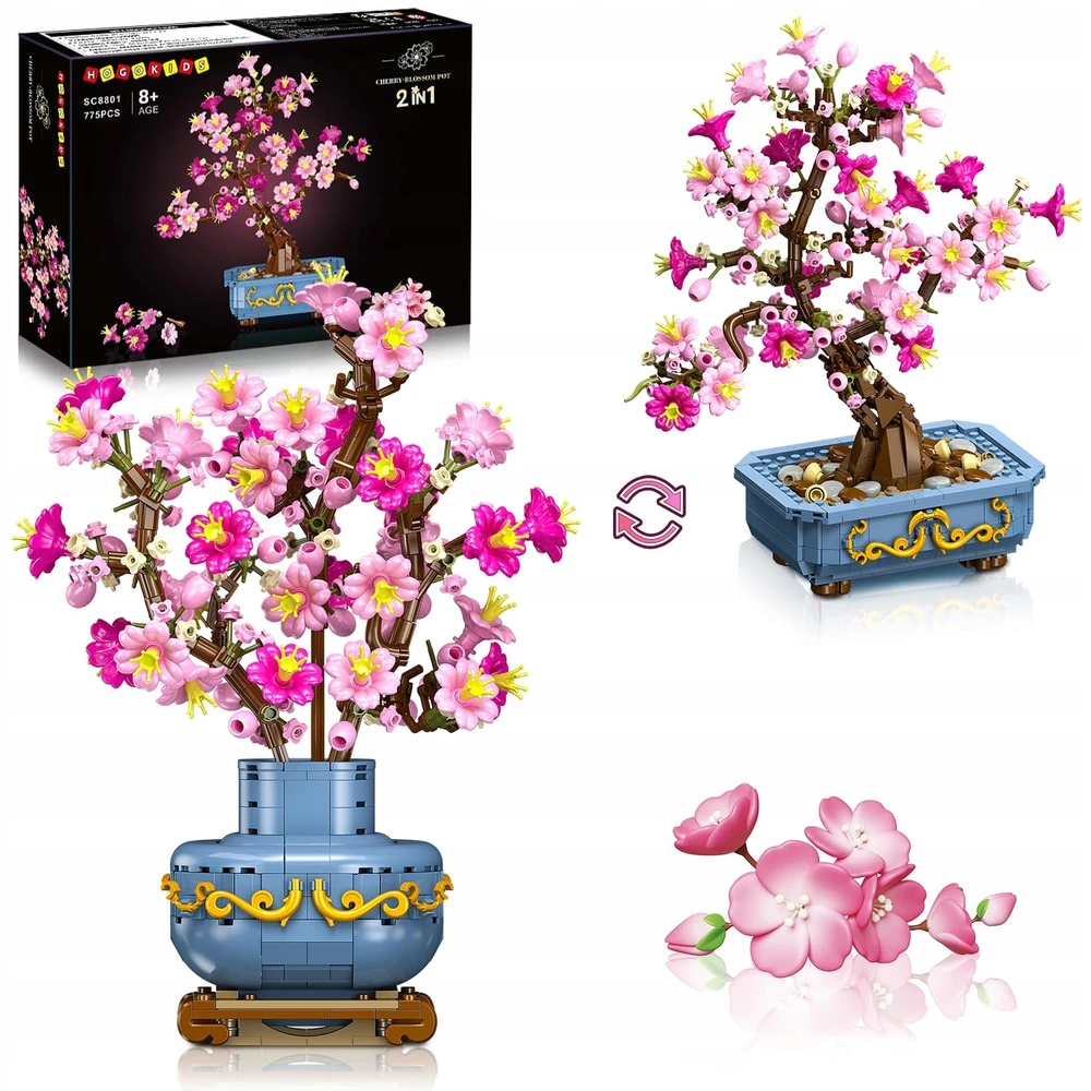 HOGOKIDS VYŠNIŲ GĖLIŲ BONSAI 775 ELEMENTAI BOTANIKOS KOLEKCIJA NAMŲ APDAILOS