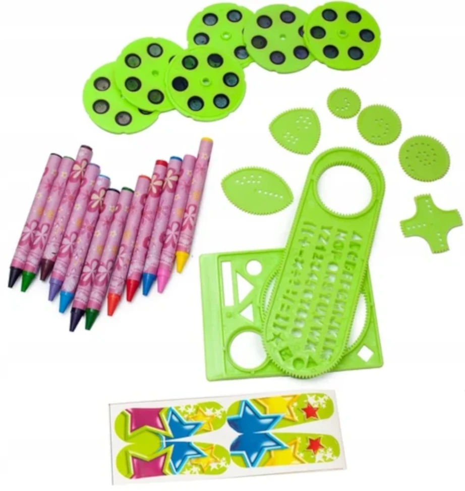 Hollakids DIDELIS projektorius, skirtas mokytis tapybos, piešimo, 36 skaidrės, 12 rašiklių, šablonų
