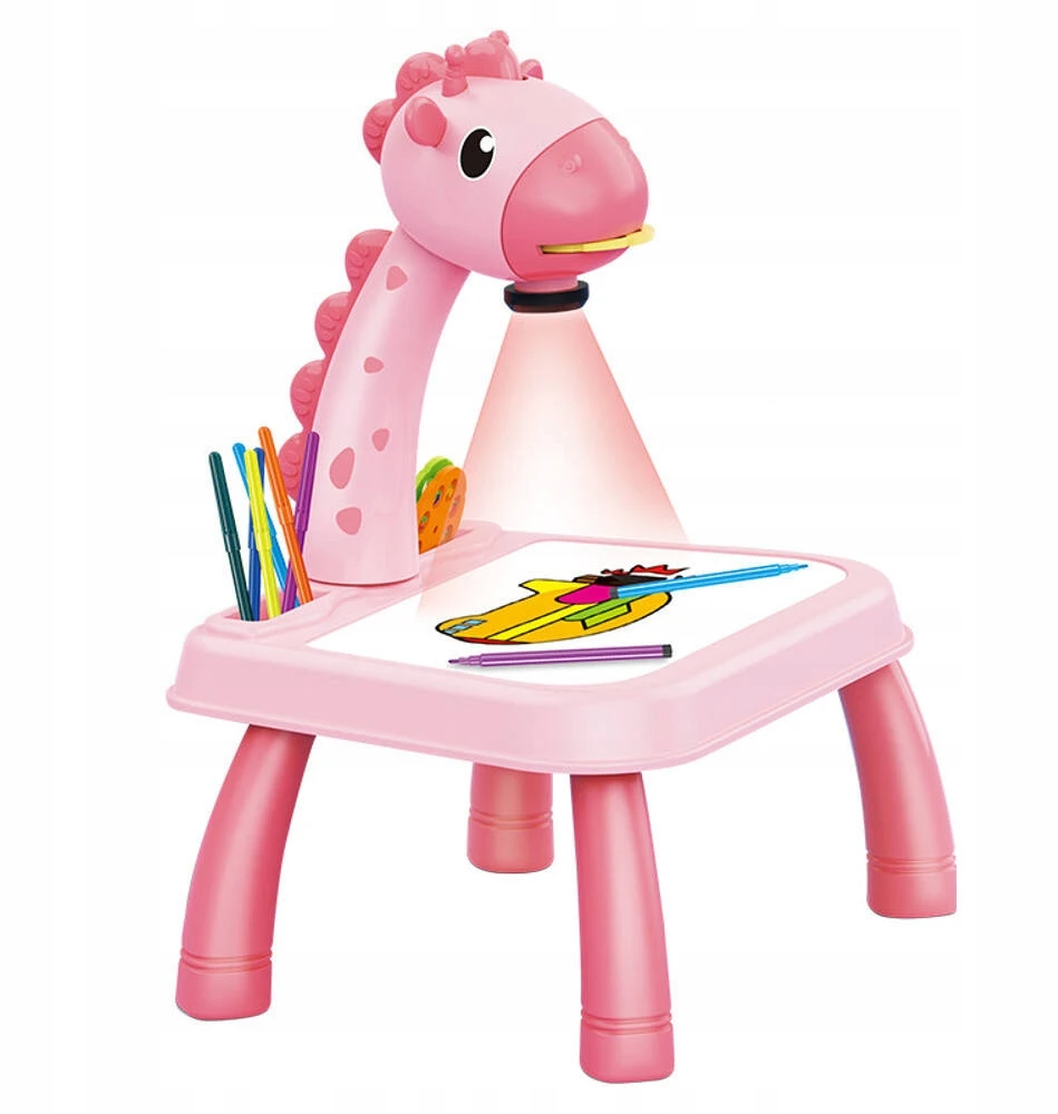 Hollakids LENTELĖ MOKYTIS PIEŠIMO DINOZAUURŲ LENTO PROJEKTORIUS 24 raštai 12 žymeklių