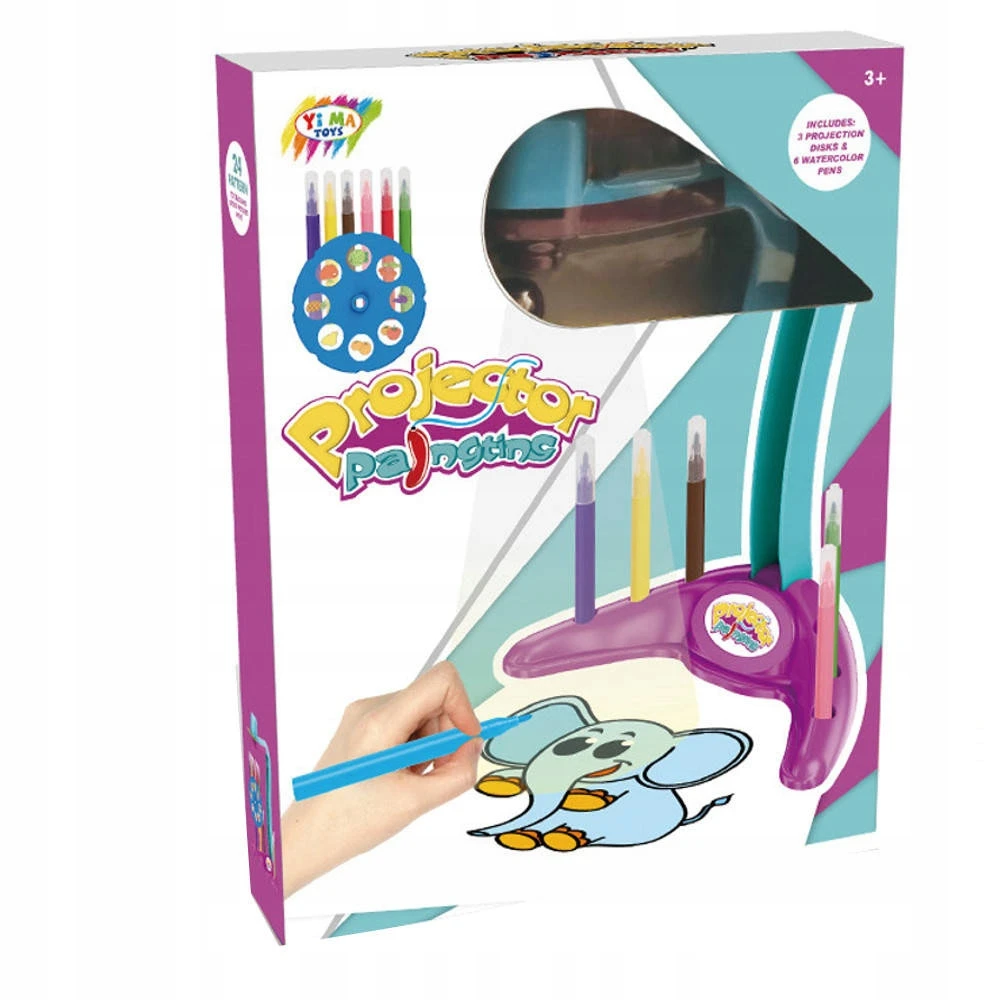 Hollakids Projektorius, skirtas MOKYTI piešti. Projektorius, 24 skaidrės. Žymekliai