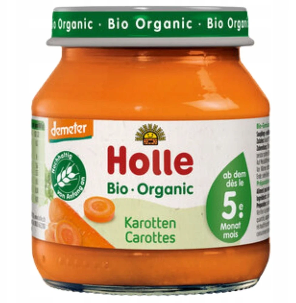 HOLLE BIO CARROTS 5m 125g DEMETER PIRMOJI DARŽOVĖS VAKARIENĖS PATIEKALAS