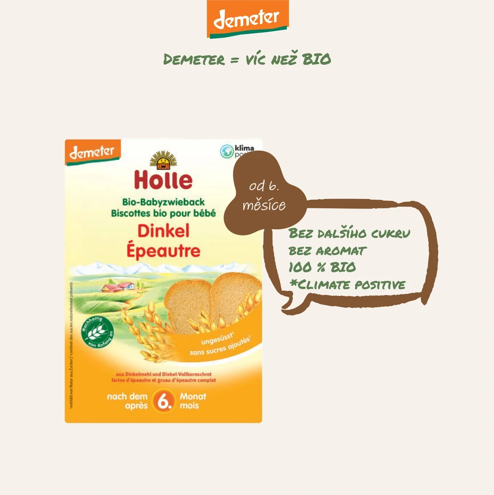 Holle BIO Delicate Spelta Džiūvėsiai