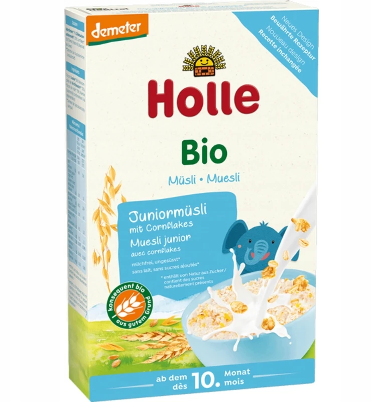 Holle Bio Junior muslis su kukurūzų dribsniais 10m+