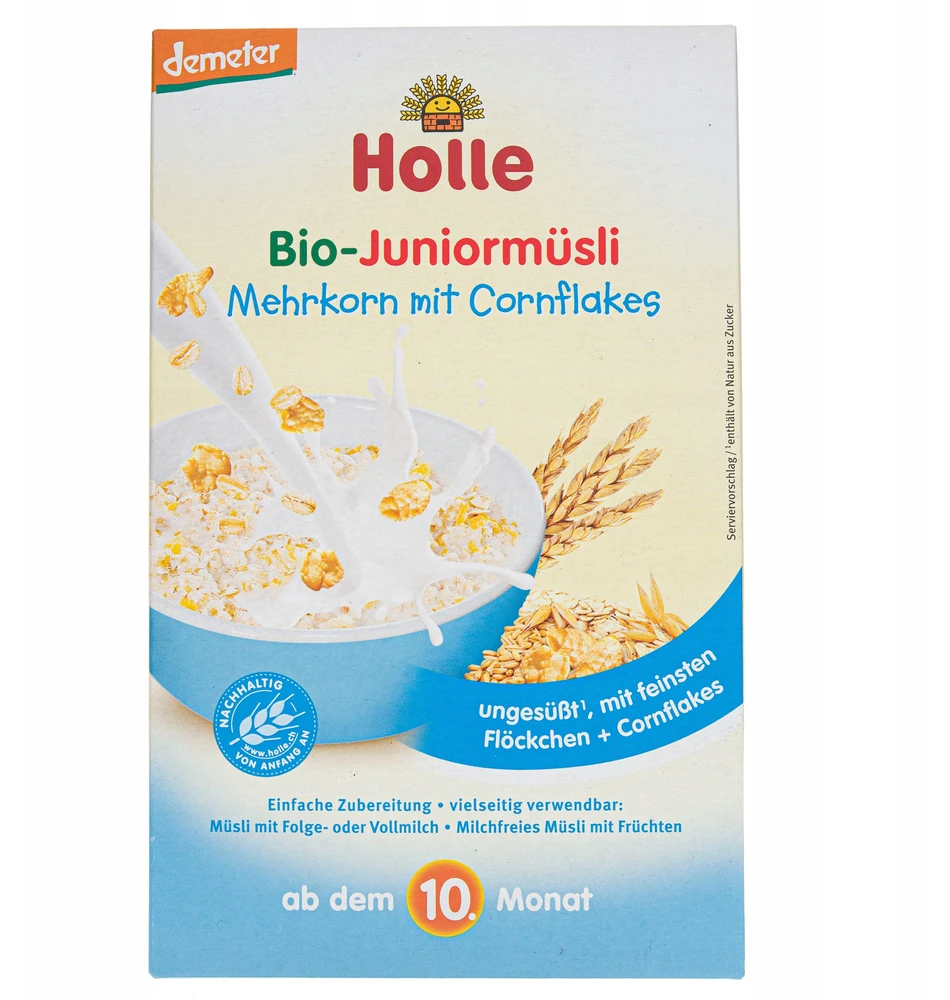 Holle Bio Junior muslis su kukurūzų dribsniais 10m+