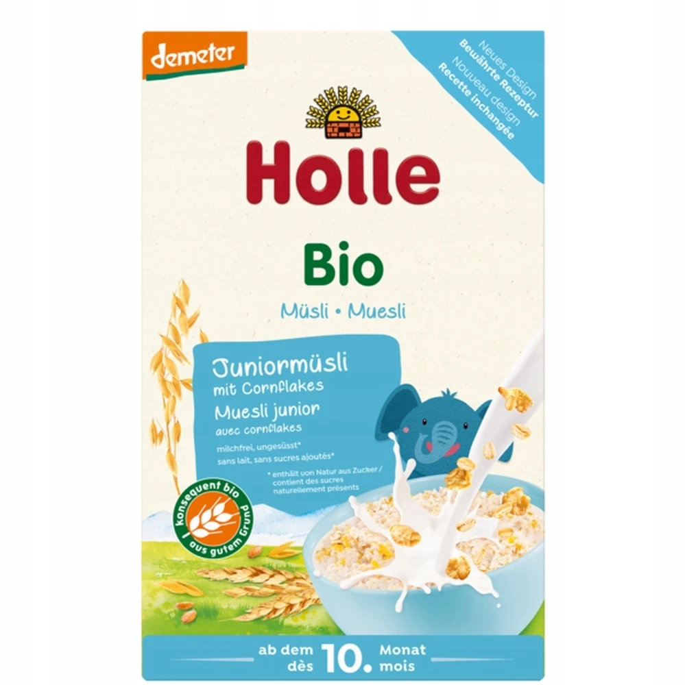 Holle Bio Junior muslis su kukurūzų dribsniais 10m+