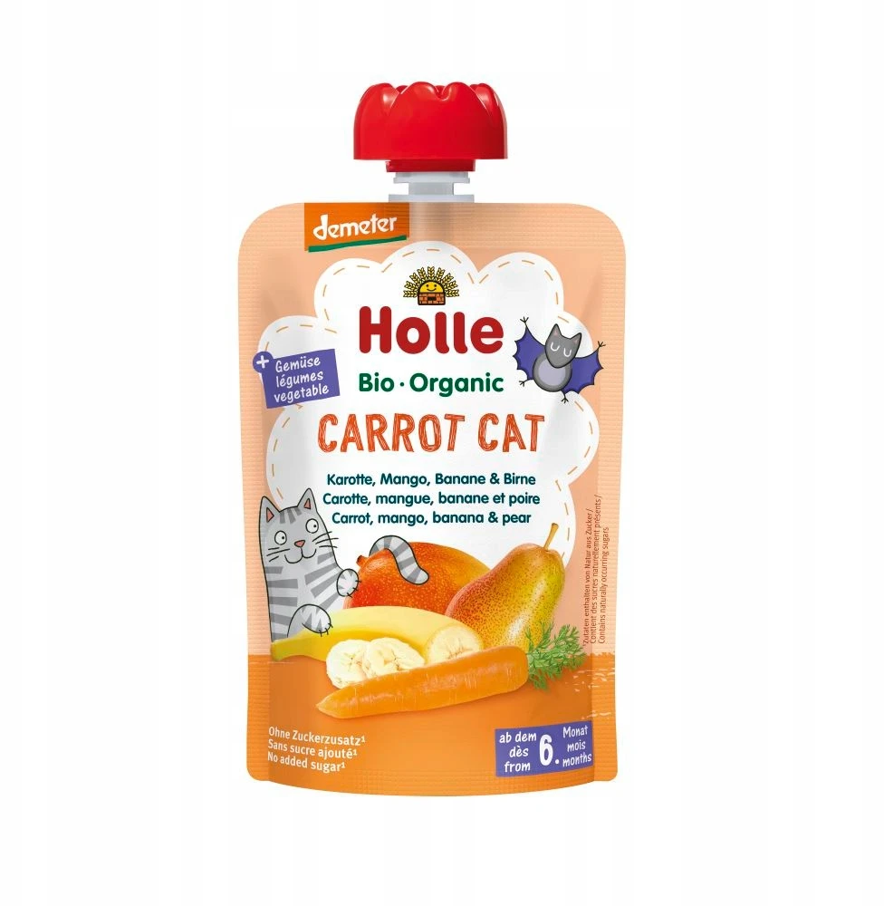 Holle BIO morkų, mangų, bananų ir kriaušių putėsiai
