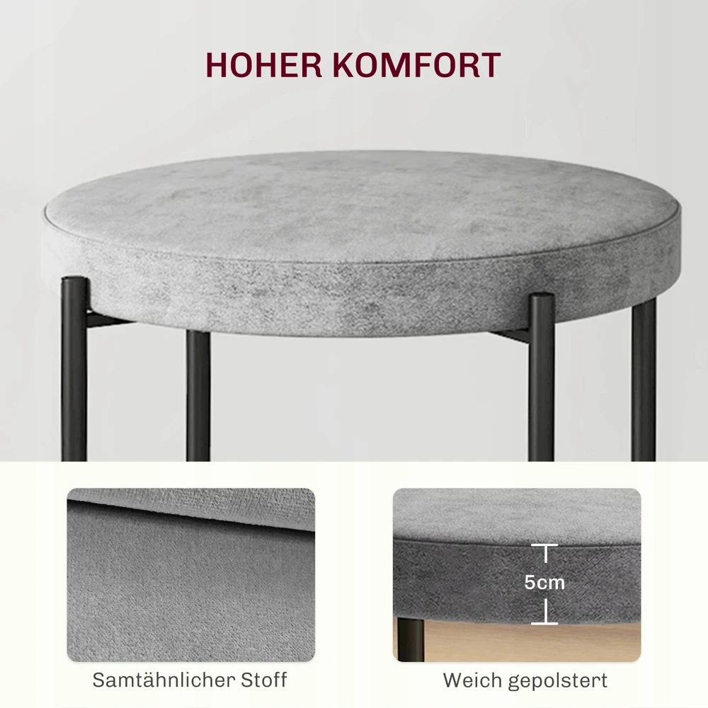 Homcom 4 modernių juodų valgomojo kėdžių rinkinys