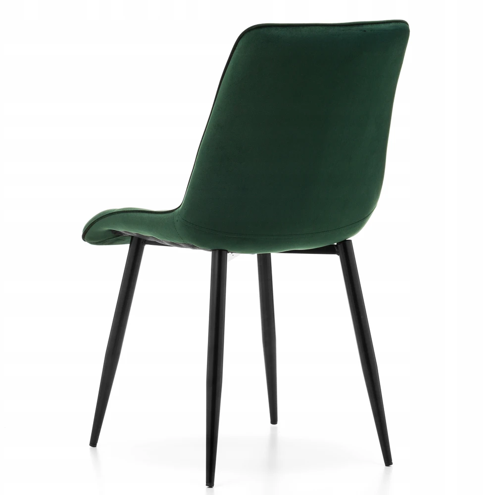 Home Design Aksominė kėdė Chic, žalia, su juodomis metalinėmis kojomis