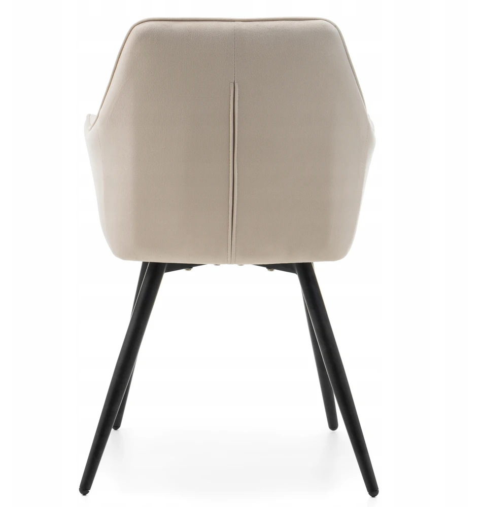 Home Design AKSOMINĖ MINKŠTA KĖDĖ SVETAINEI VALGOMO KAMBARIAI VELVET BEIGE