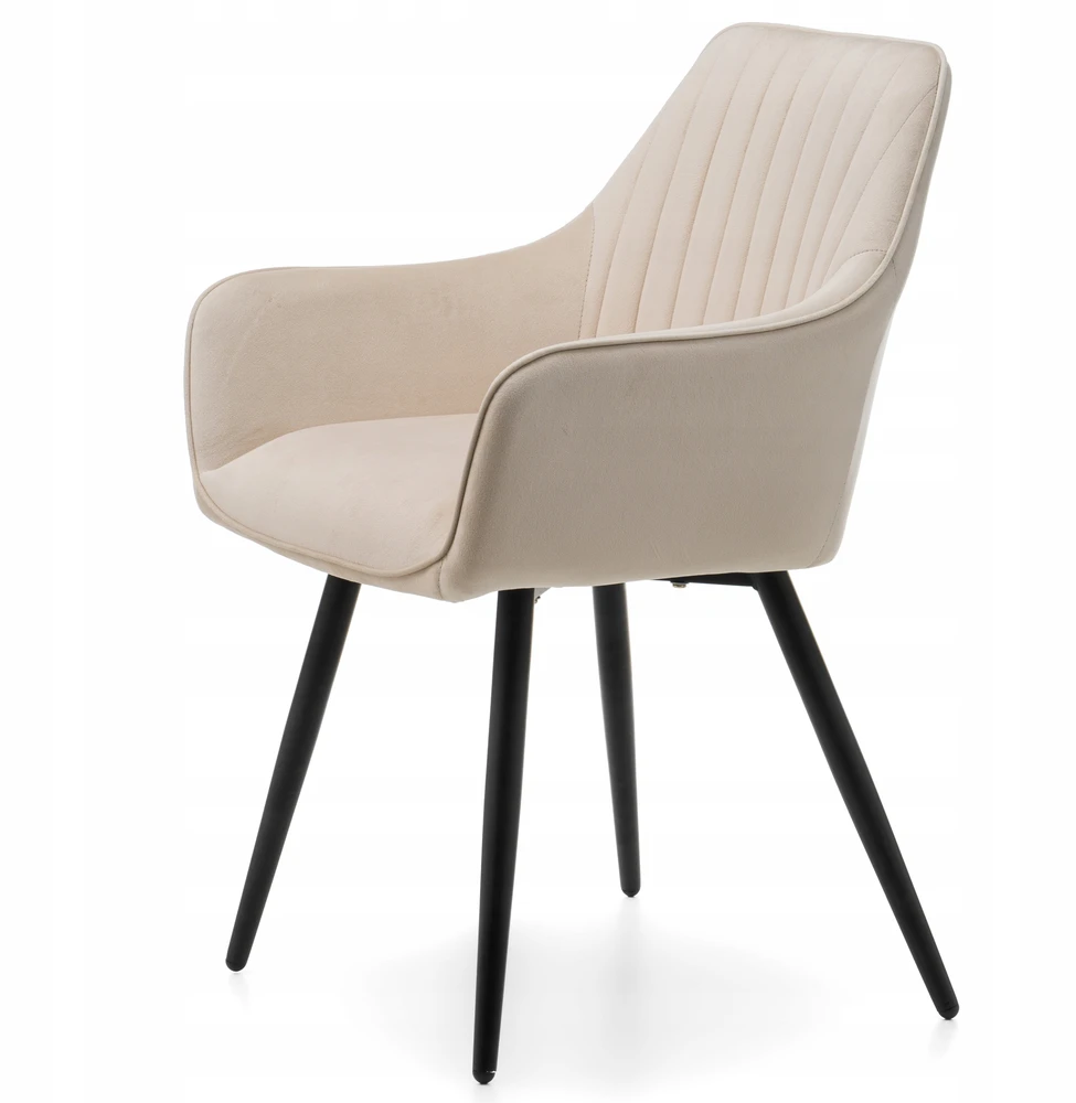 Home Design AKSOMINĖ MINKŠTA KĖDĖ SVETAINEI VALGOMO KAMBARIAI VELVET BEIGE