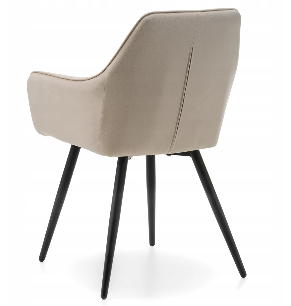 Home Design AKSOMINĖ MINKŠTA KĖDĖ SVETAINEI VALGOMO KAMBARIAI VELVET BEIGE