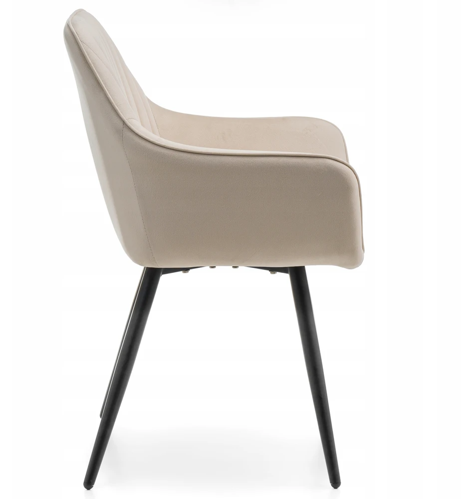 Home Design AKSOMINĖ MINKŠTA KĖDĖ SVETAINEI VALGOMO KAMBARIAI VELVET BEIGE