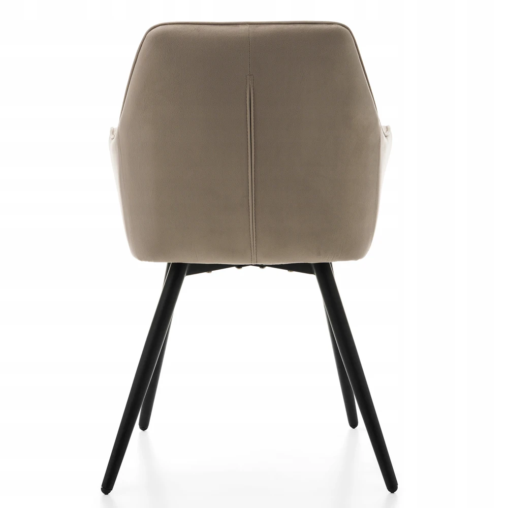 Home Design AKSOMINĖ MINKŠTA KĖDĖ SVETAINEI, VALGOMAI, TAMSIAI BEIGE VELVET