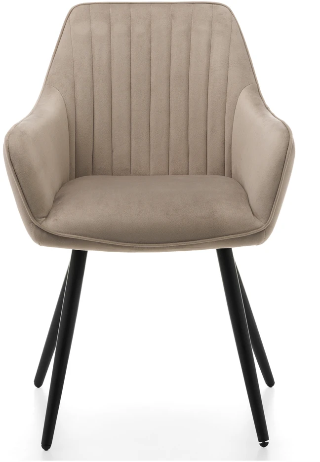 Home Design AKSOMINĖ MINKŠTA KĖDĖ SVETAINEI, VALGOMAI, TAMSIAI BEIGE VELVET