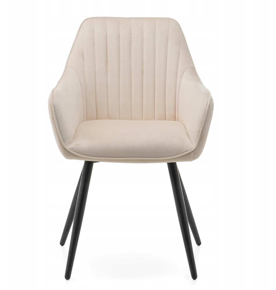 Home Design AKSOMINĖ MINKŠTA KĖDĖ SVETAINEI VALGOMO KAMBARIAI VELVET BEIGE