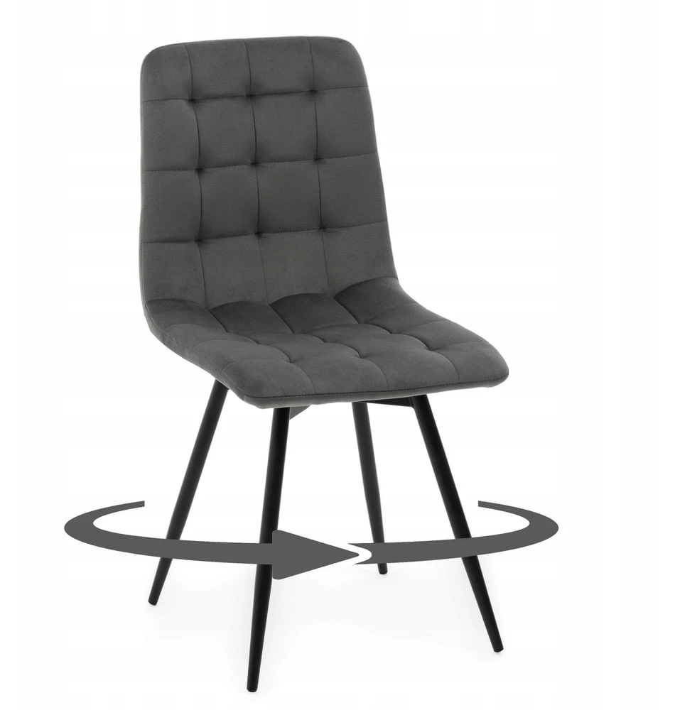 Home Design ARCO VELVET GRAY MINŠTA SUKAMOJI KĖDĖ SVETAINEI VALGOMAI