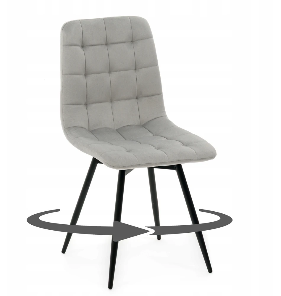 Home Design ARCO VELVET ŠVIESI PILKA MINŠTA SUKAMA KĖDĖ SVETAINEI VALGOMOSIAI