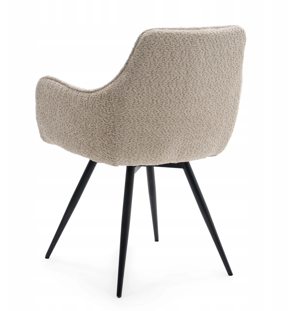 Home Design BOUCLE MINŠTA SUKAMA KĖDĖ SVETAINEI QUATTRO šviesiai smėlio spalvos