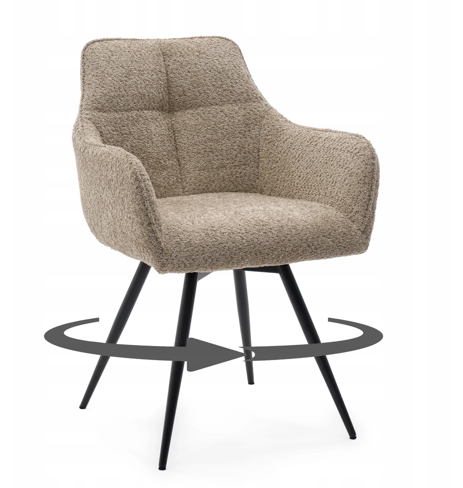 Home Design BOUCLE MINŠTA SUKAMA KĖDĖ SVETAINEI QUATTRO BEIGE