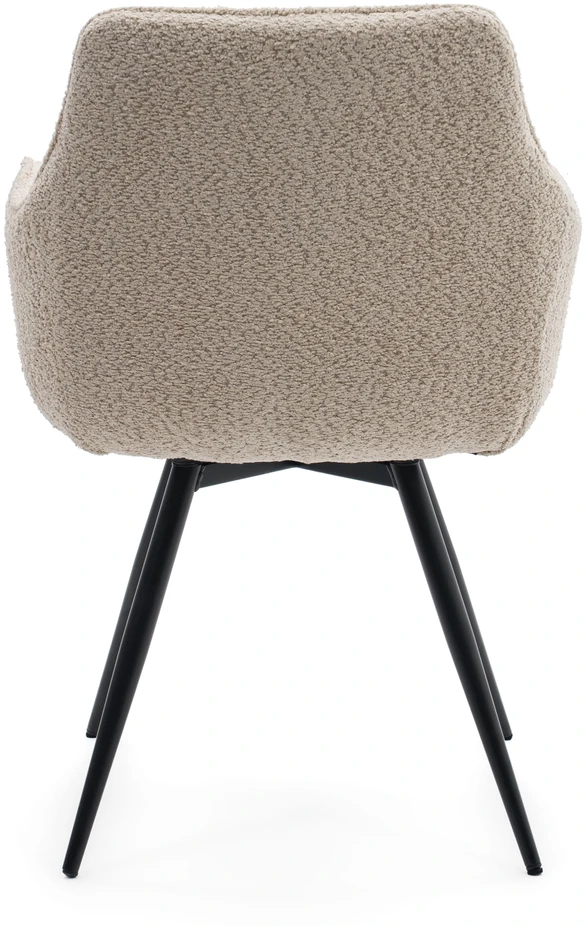 Home Design BOUCLE MINŠTA SUKAMA KĖDĖ SVETAINEI QUATTRO šviesiai smėlio spalvos