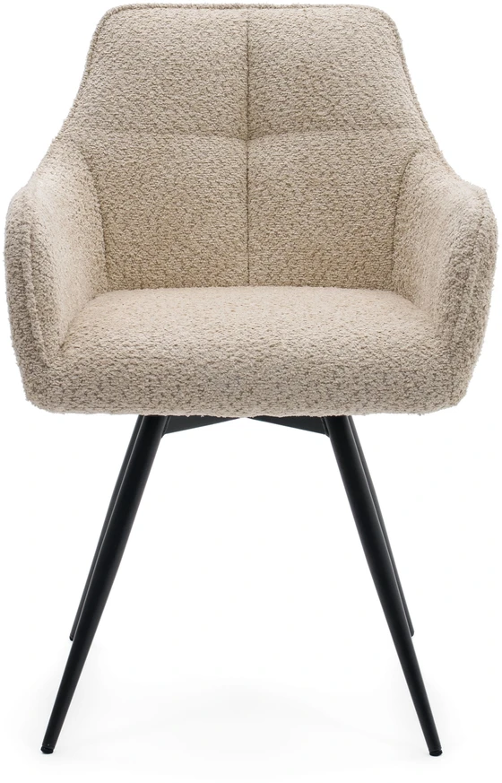 Home Design BOUCLE MINŠTA SUKAMA KĖDĖ SVETAINEI QUATTRO šviesiai smėlio spalvos