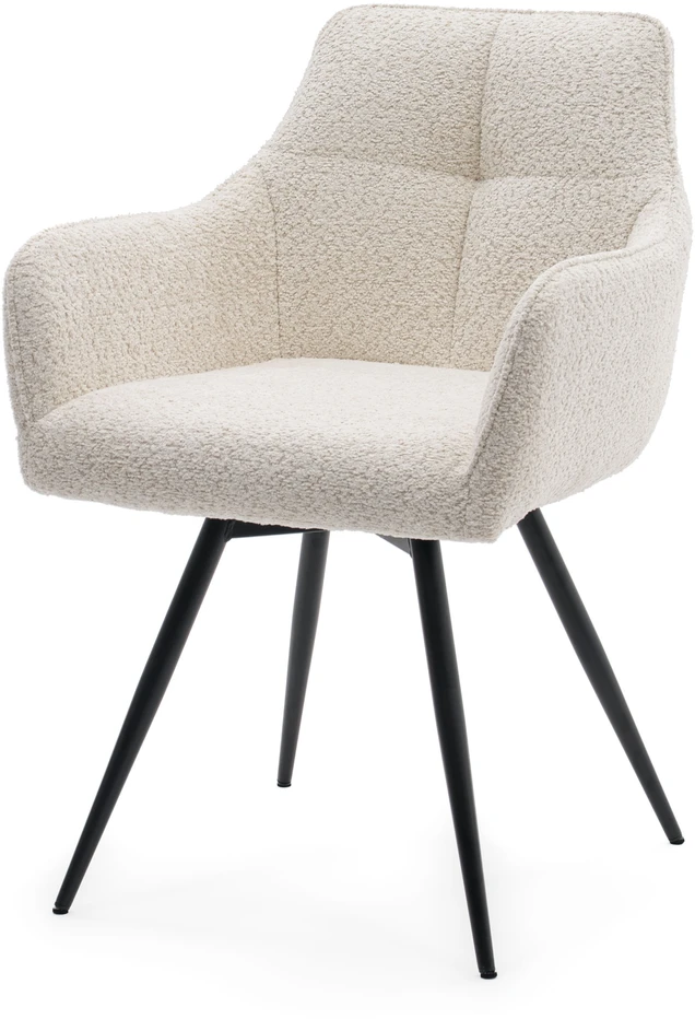 Home Design BOUCLE MINŠTA SUKAMA KĖDĖ SVETAINEI QUATTRO CREAM