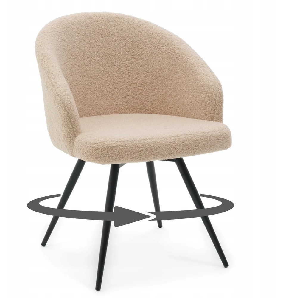 Home Design BOUCLE TEDDY MINŠTA SUKAMA KĖDĖ SVETAINEI MODENA, TAMSIAI BEIGE