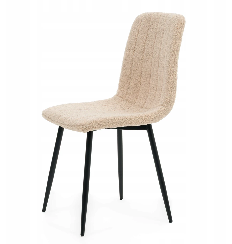 Home Design GELA BOUCLE TEDDY MINŠKINĖ KĖDĖ VALGOMOSIAI SVETAINEI, TAMSIAI BEIGE