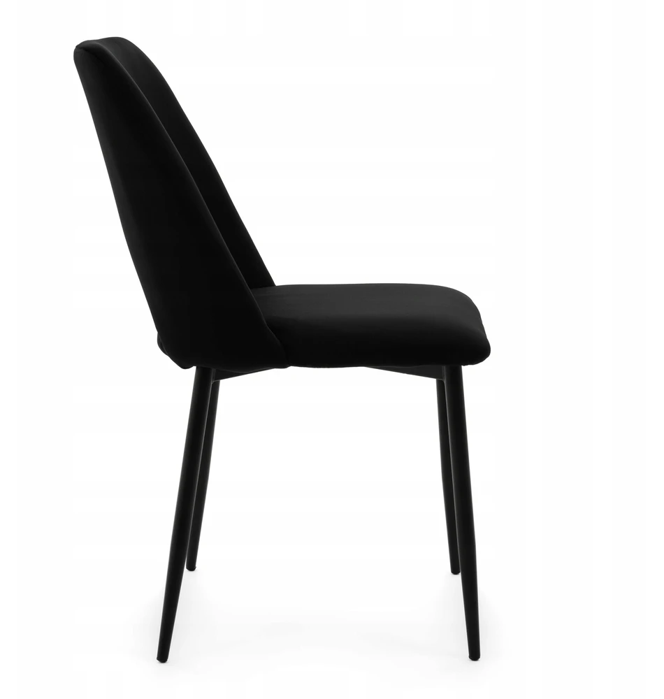 Home Design GLAMOUR Juodas MINŠTA AKSOMINĖ KĖDĖ SVETAINEI VALGOMOSIAI