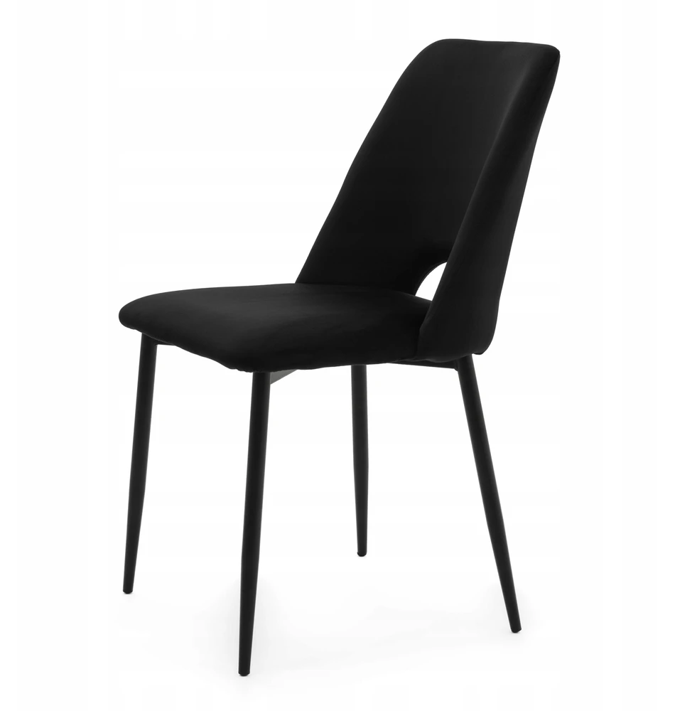 Home Design GLAMOUR Juodas MINŠTA AKSOMINĖ KĖDĖ SVETAINEI VALGOMOSIAI