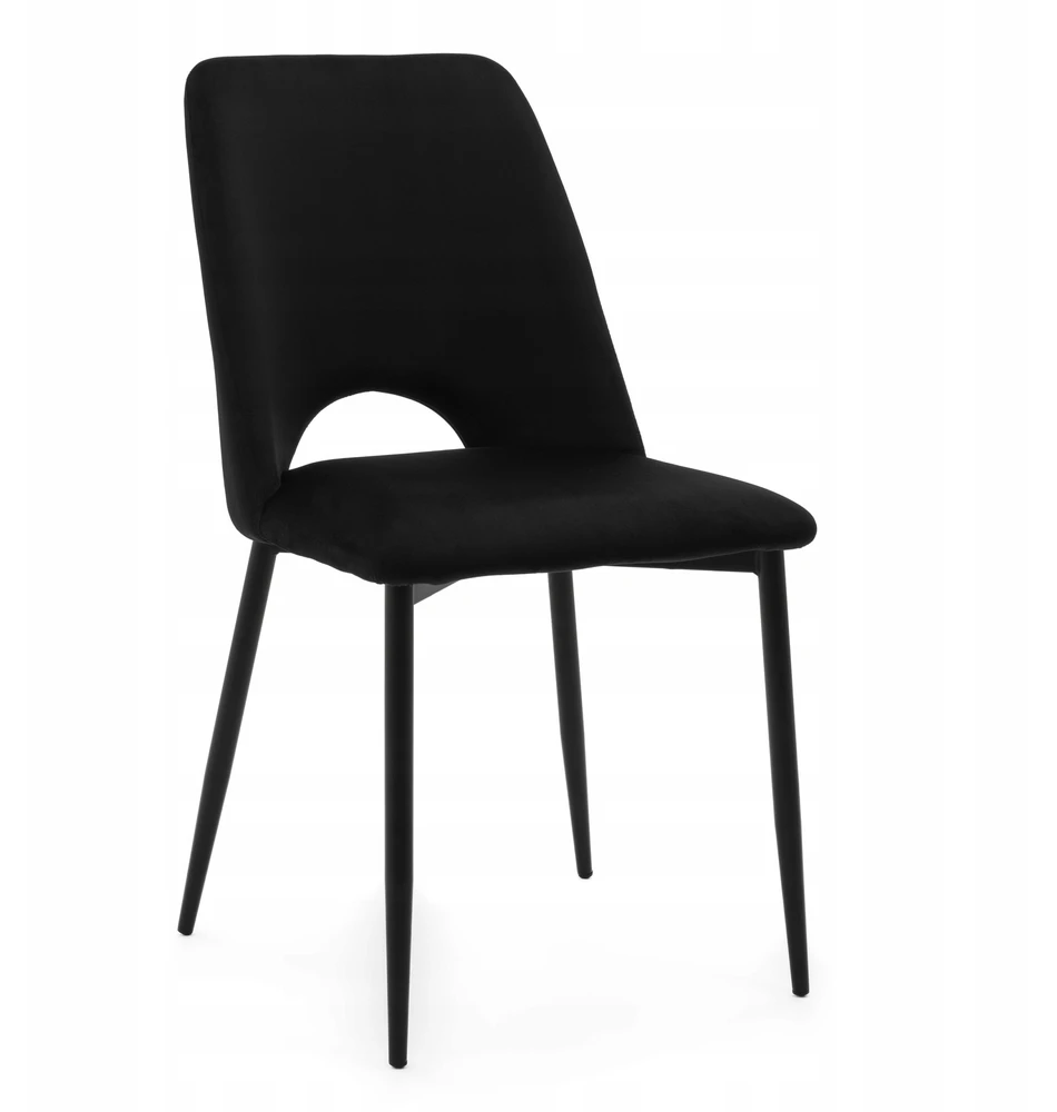 Home Design GLAMOUR Juodas MINŠTA AKSOMINĖ KĖDĖ SVETAINEI VALGOMOSIAI