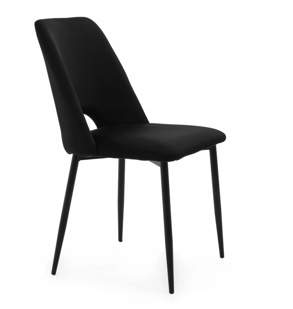 Home Design GLAMOUR Juodas MINŠTA AKSOMINĖ KĖDĖ SVETAINEI VALGOMOSIAI
