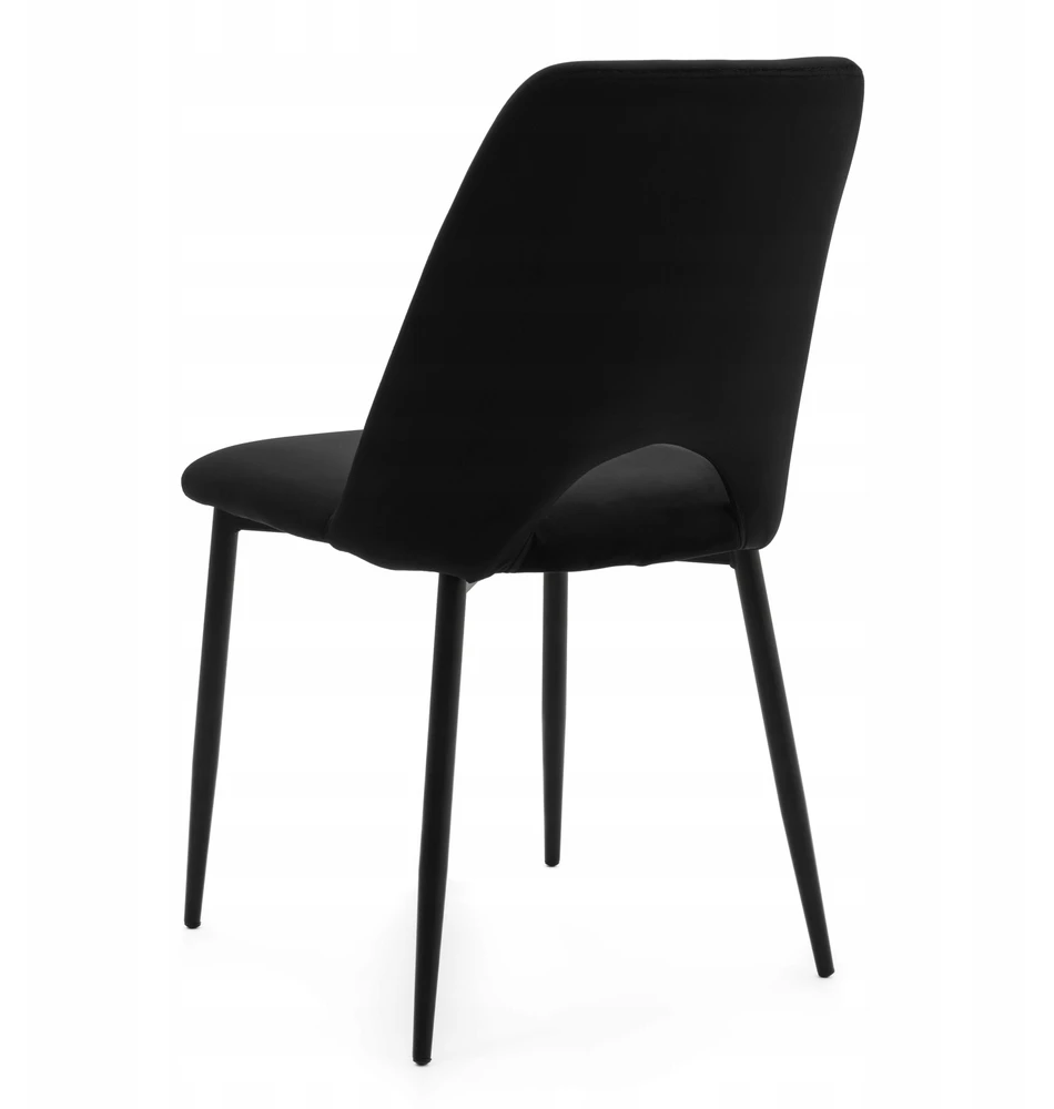 Home Design GLAMOUR Juodas MINŠTA AKSOMINĖ KĖDĖ SVETAINEI VALGOMOSIAI