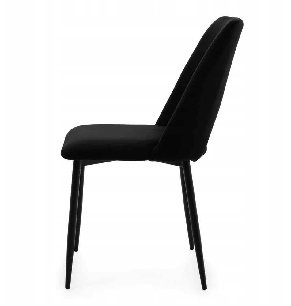 Home Design GLAMOUR Juodas MINŠTA AKSOMINĖ KĖDĖ SVETAINEI VALGOMOSIAI
