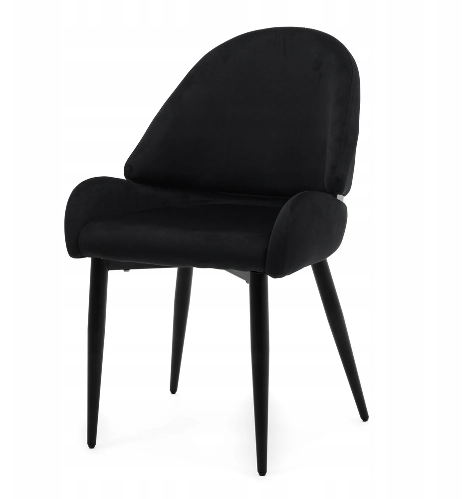Home Design GLAMOUR MINKŠTA KĖDĖ VALGOMAS SVETAINE VELIURAS BERGAMO Juodas