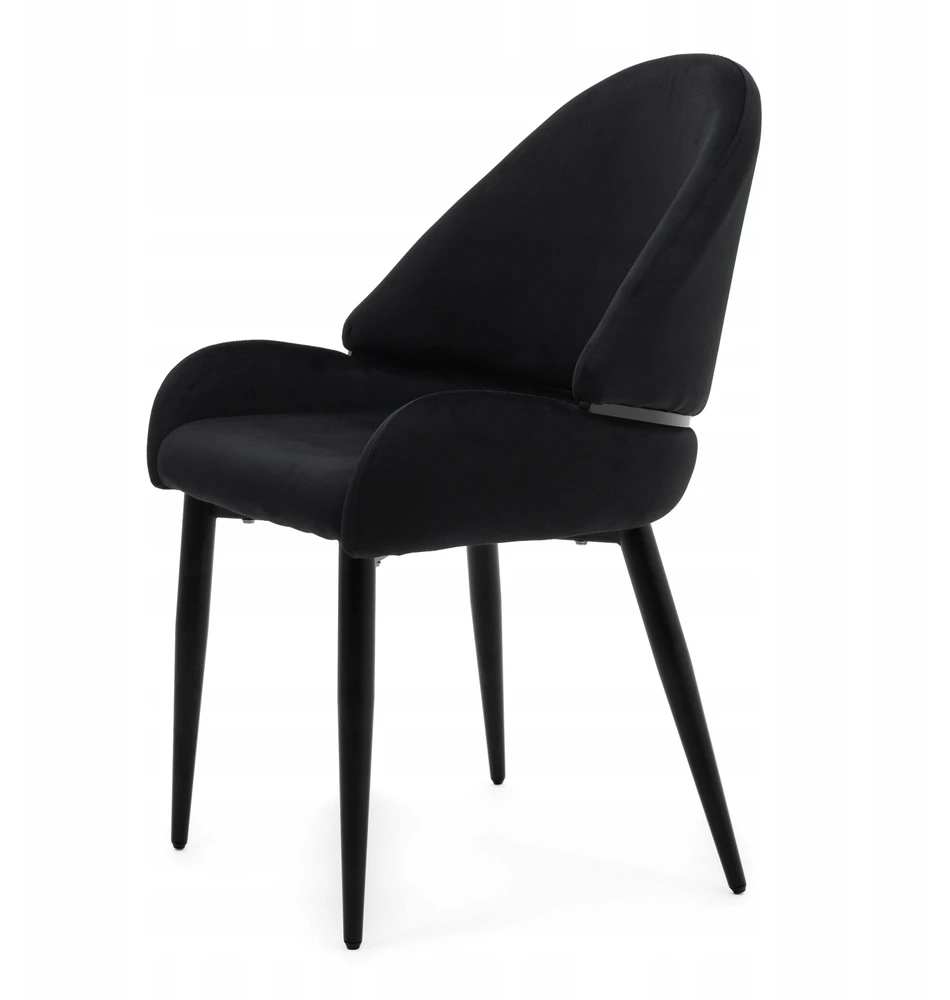 Home Design GLAMOUR MINKŠTA KĖDĖ VALGOMAS SVETAINE VELIURAS BERGAMO Juodas