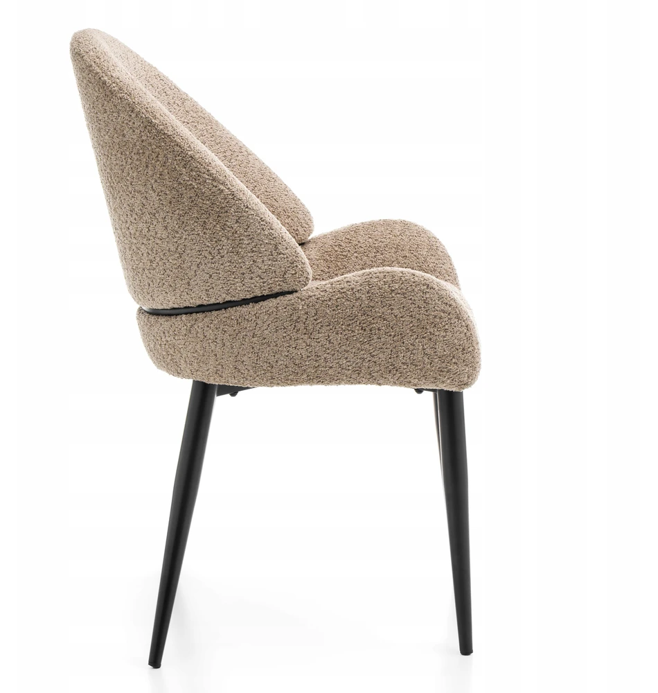 Home Design GLAMOUR MINKŠTA KĖDĖ VALGOMAS SVETAINE BOUCLE BERGAMO DARK BEIGE
