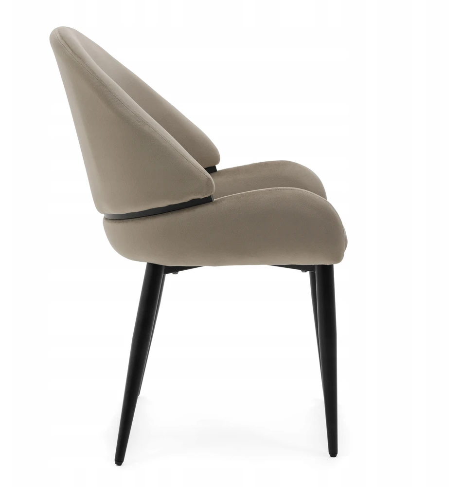 Home Design GLAMOUR MINKŠTA KĖDĖ VALGOMO KAMBARYS SVETAINE VELIURAS BERGAMO TAMSIAI BEIGE