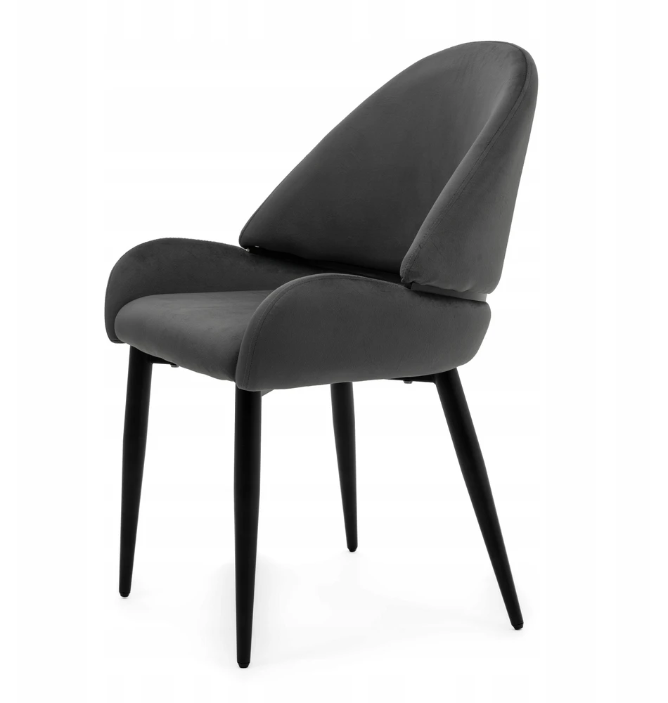 Home Design GLAMOUR MINKŠTA KĖDĖ VALGOMO KAMBARYS SVETAINE VELIURAS BERGAMO PILKA