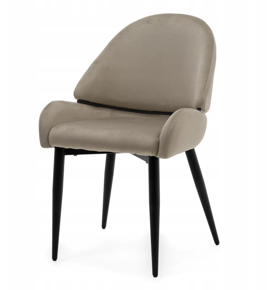 Home Design GLAMOUR MINKŠTA KĖDĖ VALGOMO KAMBARYS SVETAINE VELIURAS BERGAMO TAMSIAI BEIGE