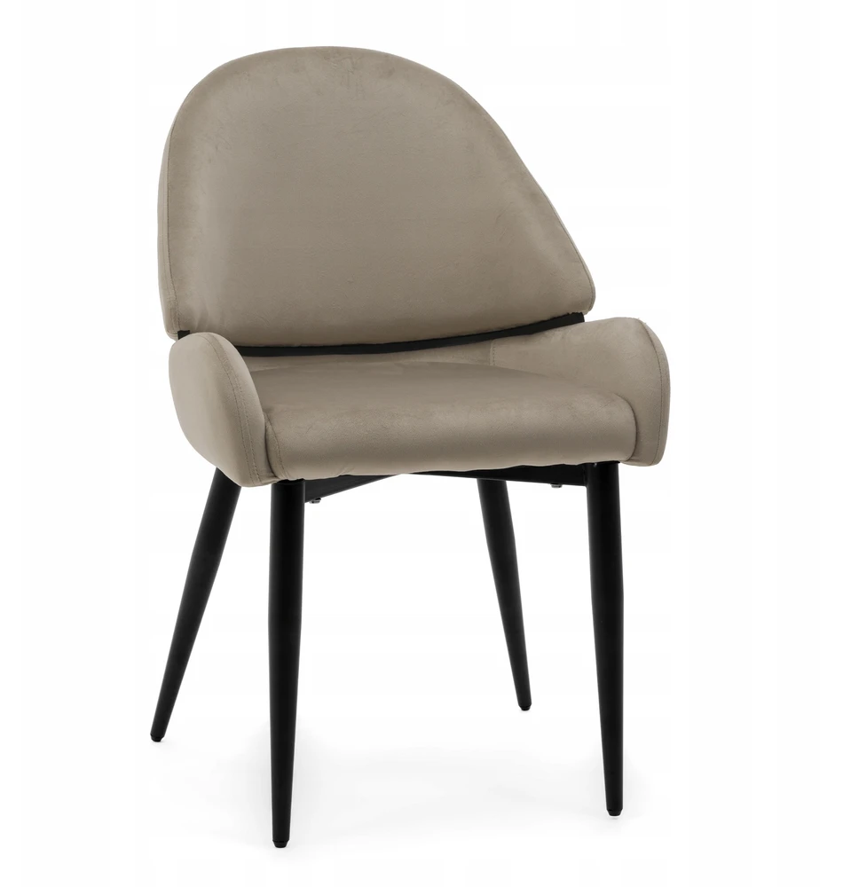 Home Design GLAMOUR MINKŠTA KĖDĖ VALGOMO KAMBARYS SVETAINE VELIURAS BERGAMO TAMSIAI BEIGE