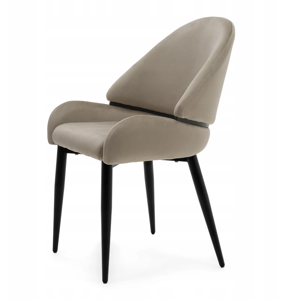Home Design GLAMOUR MINKŠTA KĖDĖ VALGOMO KAMBARYS SVETAINE VELIURAS BERGAMO TAMSIAI BEIGE