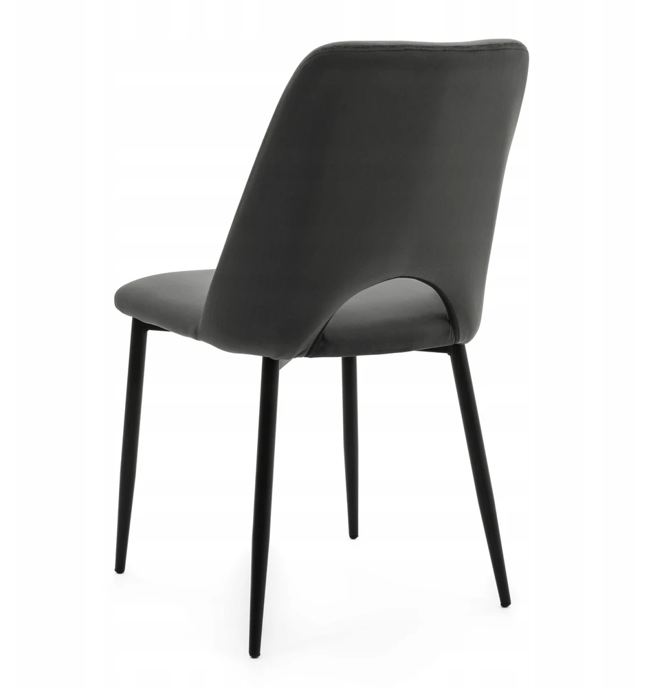 Home Design GLAMOUR Pilkas MINŠTA AKSOMINĖ KĖDĖ SVETAINEI VALGOMOSIAI