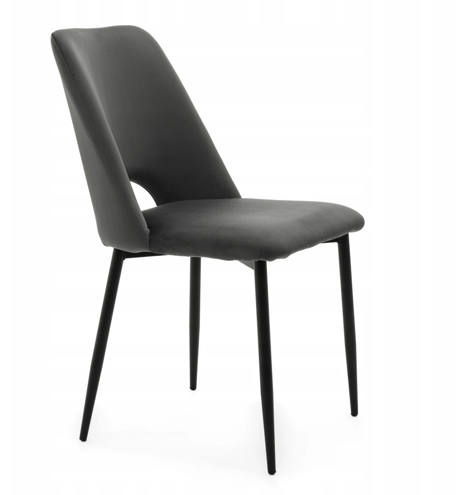 Home Design GLAMOUR Pilkas MINŠTA AKSOMINĖ KĖDĖ SVETAINEI VALGOMOSIAI