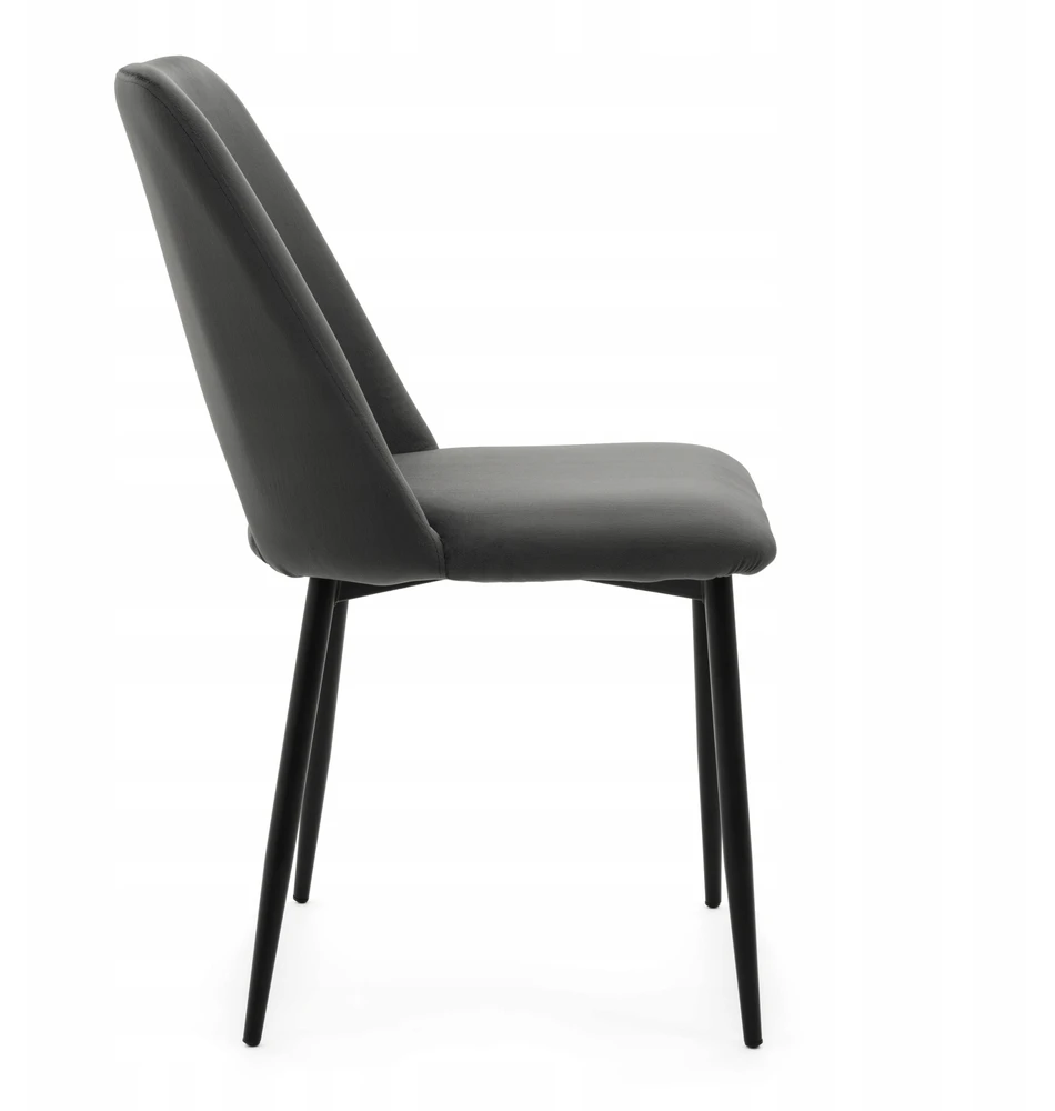 Home Design GLAMOUR Pilkas MINŠTA AKSOMINĖ KĖDĖ SVETAINEI VALGOMOSIAI